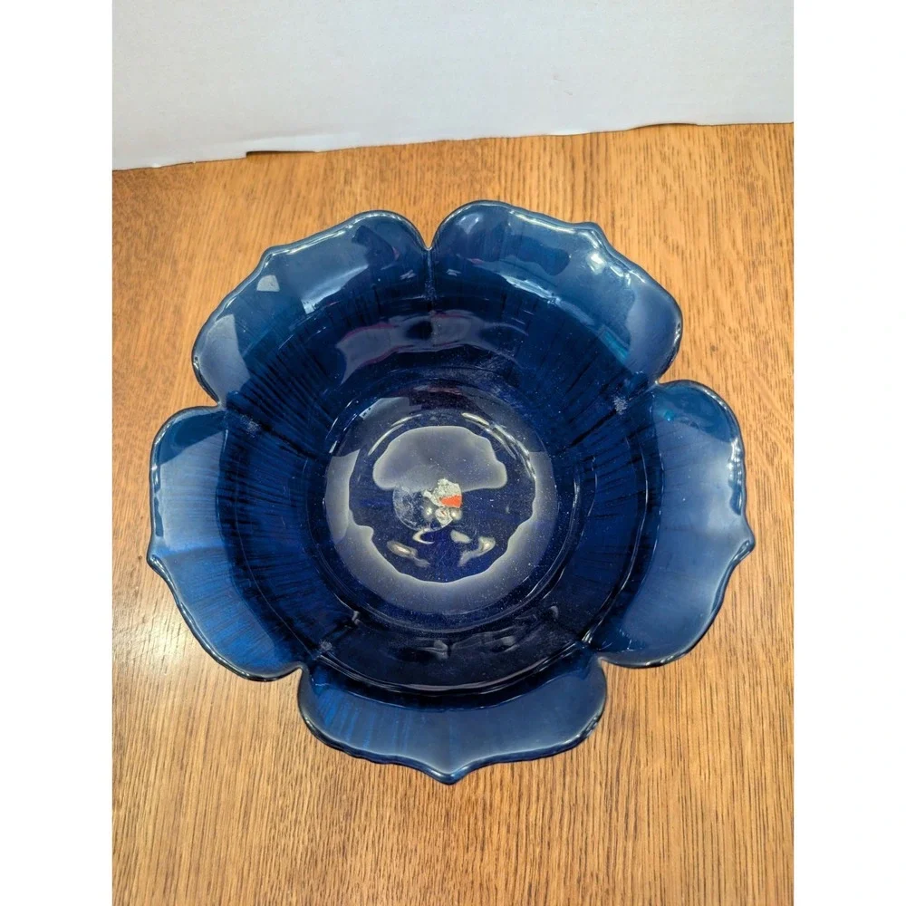 Cobalt Blue Arcoroc Lots Bowl, France, 6.5